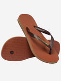Havaianas Infradito Brasil Logo Unisex 4110850 Rust/dark Brown - Marrone