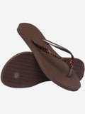 Havaianas Infradito Slim Glitter Donna 4146975 Dark Brown - Marrone