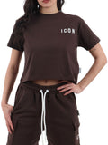 Icon T-shirt Donna IDT006 Moro - Marrone