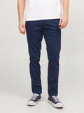 Jack e Jones Pantalone Chino Tmarco Bowie Uomo 12150148 Navy Blazer - Blu
