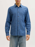 Jack e Jones Camicia Casual Summer Linen Uomo 12289174 Navy Blazer - Blu