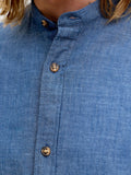 Jack e Jones Camicia Casual Summer Linen Uomo 12289184 Navy Blazer - Blu