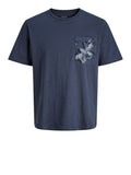 Jack e Jones T-shirt Montauk Uomo 12290902 Odyssey Gray - Blu