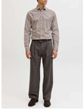 Jack e Jones Camicia Classica Camicia Blablackpool Uomo 12290974 Ancient Scroll Slimfit - Marrone