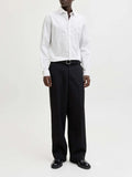 Jack e Jones Camicia Classica Blablackpool Uomo 12290974 White Slimfit - Bianco