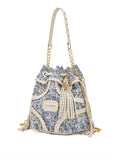 La Carrie Borsa a Secchiello Romantic Canvas Donna 161M-EB-181-CAS Jeans - Denim
