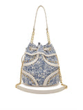 La Carrie Borsa a Secchiello Romantic Canvas Donna 161M-EB-181-CAS Jeans - Denim