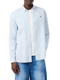 Lacoste Camicia Classica Celeste Uomo CH5084 - Bianco