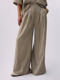 Liu Jo Pantalone Palazzo Donna CA6089T553A Green/tabacco Stripe - Verde