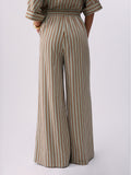 Liu Jo Pantalone Palazzo Donna CA6089T553A Green/tabacco Stripe - Verde