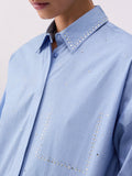 Liu Jo Camicia Casual Camicia Donna CA6168T520A Azzurro Cielo/white - Celeste