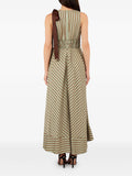 Liu Jo Vestito Longuette Donna CA6267T553A Green/tabacco Stripe - Verde