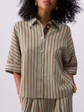 Liu Jo Camicia Casual Camicia Donna CA6351T553A Green/tabacco Stripe - Verde