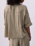 Liu Jo Camicia Casual Camicia Donna CA6351T553A Green/tabacco Stripe - Verde