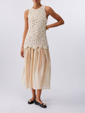 Liu Jo Vestito Longuette Donna CA6362J8100 Yogurt - Bianco