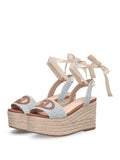 Liu Jo Sandalo Bali Donna SA6085TX523 Monogram Denim Light Blue - Celeste