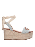 Liu Jo Sandalo Bali Donna SA6085TX523 Monogram Denim Light Blue - Celeste