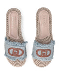 Liu Jo Ciabatte Paros Donna SA6099TX523 Monogram Denim Light Blue - Celeste