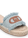 Liu Jo Ciabatte Paros Donna SA6099TX523 Monogram Denim Light Blue - Celeste
