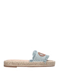 Liu Jo Ciabatte Paros Donna SA6099TX523 Monogram Denim Light Blue - Celeste