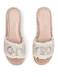 Liu Jo Ciabatte Paros Donna SA6099TX536 Canvas/metallic Natural/ligh - Avorio
