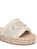 Liu Jo Ciabatte Paros Donna SA6099TX536 Canvas/metallic Natural/ligh - Avorio