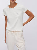 Liu Jo T-shirt Donna TA6056JS923 White Milk/lj Strass - Bianco