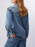 Liu Jo Camicia Jeans Donna UA6145D0313 Den.blue Ind.embro.w - Denim