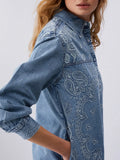 Liu Jo Camicia Jeans Donna UA6145D0313 Den.blue Ind.embro.w - Denim