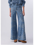 Liu Jo Jeans a Palazzo Donna UA6147D0313 Den.blue Ind.embro.w - Denim