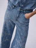 Liu Jo Jeans a Palazzo Donna UA6147D0313 Den.blue Ind.embro.w - Denim