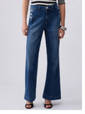 Liu Jo Jeans a Zampa Donna UA6162D0275 Den.blue Dk.buttons - Denim