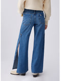 Liu Jo Jeans a Zampa Split Donna UA6218D0319 Den.blue Dk.superlat - Denim