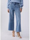 Liu Jo Jeans Wide Cropped Donna UA6269D0310 Den.blue Lt.low Wash - Denim