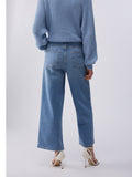 Liu Jo Jeans Wide Cropped Donna UA6269D0310 Den.blue Lt.low Wash - Denim