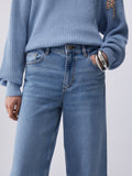 Liu Jo Jeans Wide Cropped Donna UA6269D0310 Den.blue Lt.low Wash - Denim