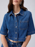Liu Jo Camicia Jeans Donna UA6337D0319 Den.blue Dk.superlat - Denim