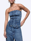 Liu Jo Top Donna UA6506D0399 Den.md.blue Intrecci - Denim