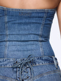 Liu Jo Top Donna UA6506D0399 Den.md.blue Intrecci - Denim