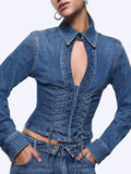 Liu Jo Camicia Jeans Donna UA6507D0399 Den.md.blue Intrecci - Denim