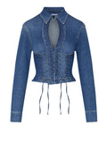 Liu Jo Camicia Jeans Donna UA6507D0399 Den.md.blue Intrecci - Denim