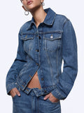 Liu Jo Giubbino di Jeans Donna UA6511D0400 Den.md.blue Intrecci - Denim