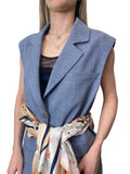 Liu Jo Gilet Donna WA6165T332A Nt.blu Effect Denim - Celeste