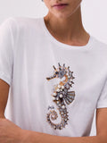 Liu Jo T-shirt Donna WA6237JS923 Bco Seahorse Liujo - Bianco