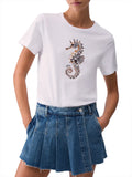 Liu Jo T-shirt Donna WA6237JS923 Bco Seahorse Liujo - Bianco