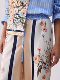 Liu Jo Pantalone Palazzo Donna WA6358T2555 Blu Str/bloom.big - Floreale