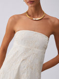 Liu Jo Vestito Longuette Donna WA6456T472A Natural Flower Sequi - Avorio