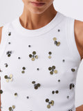 Liu Jo Top Donna WA6490J4822 Blana Round Flow Seq - Bianco