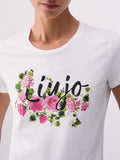 Liu Jo T-shirt Donna WA6493JS923 Bco Liujo Naive Rose - Bianco