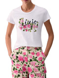 Liu Jo T-shirt Donna WA6493JS923 Bco Liujo Naive Rose - Bianco